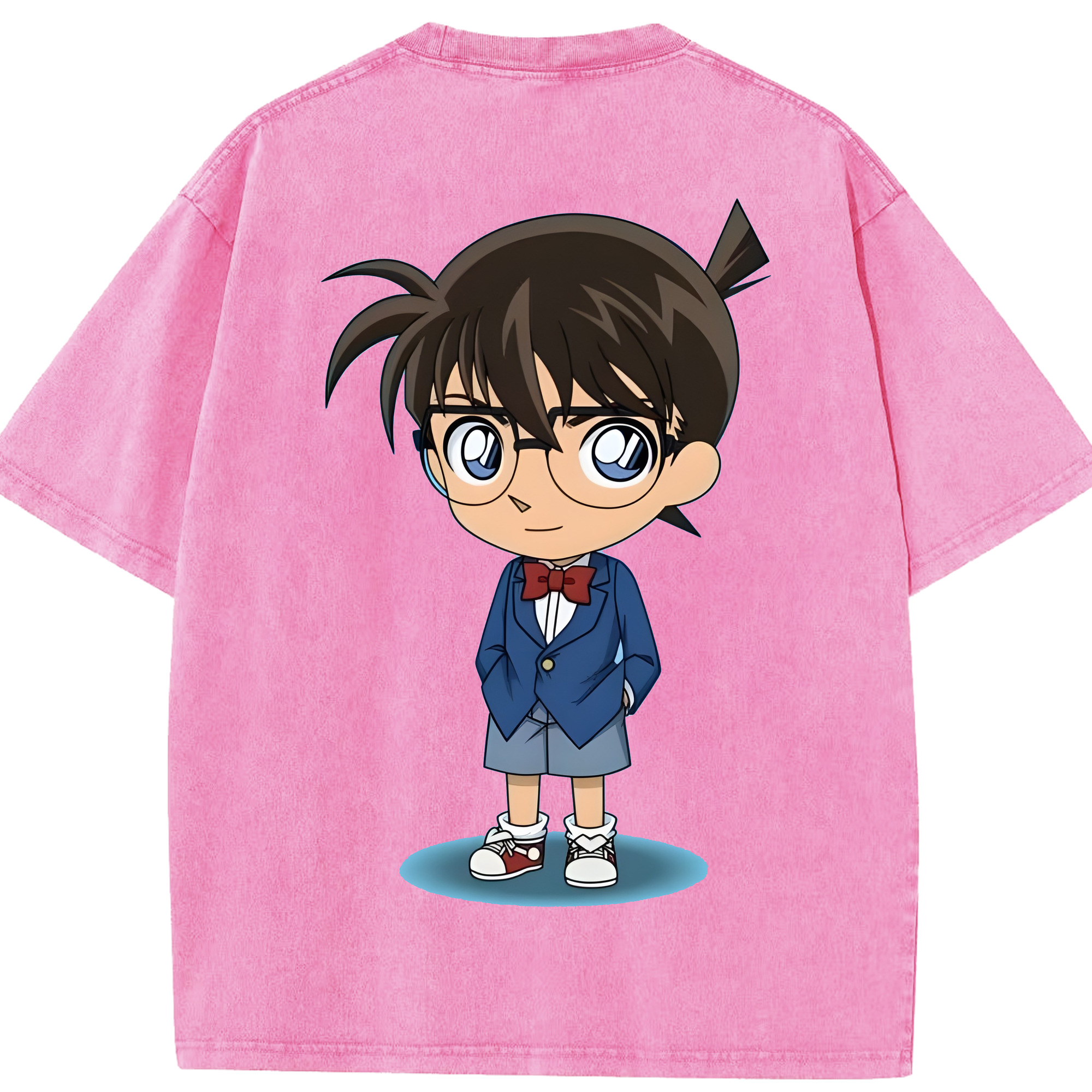 （画像用） 名探偵コナン 江戸川 コナン Detective Conan Conan Edogawa 綿100% ヴィンテージ風 半袖Tシャツ（背面プリント）